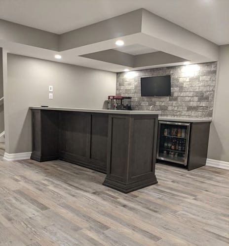 New bar installed inside a basement