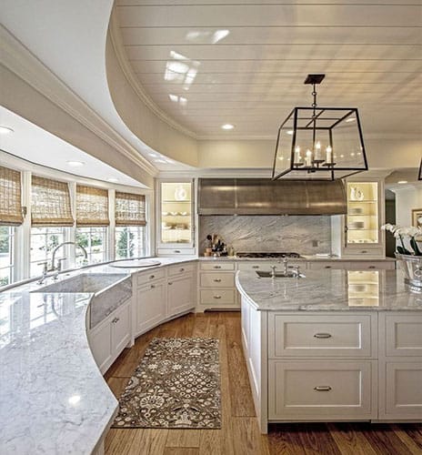 Kitchen remodeled with new marble cabinets