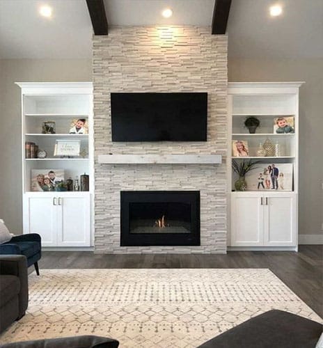 New fireplace installed in the living room of a MD home